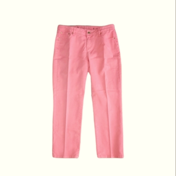 Jennifer Lopez Denim - Jennifer Lopez Ankle Length Jeans Straight Leg Pants Pinkish Coral